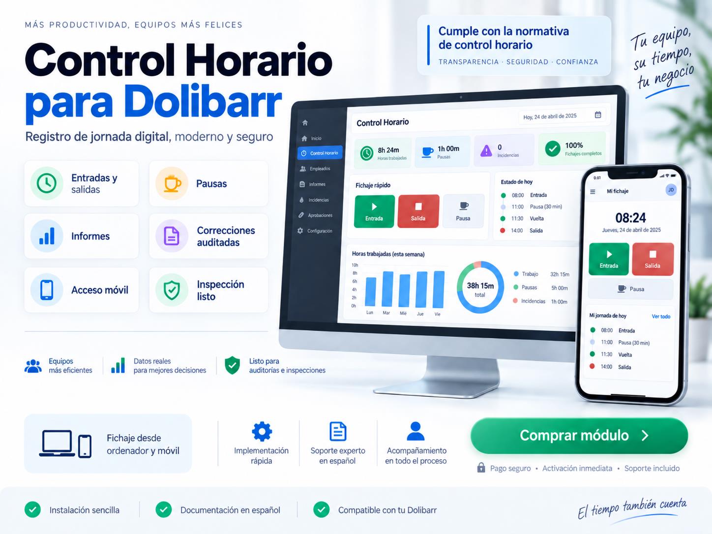 Módulo Control Horario para Dolibarr – Registro de Jornada Digital