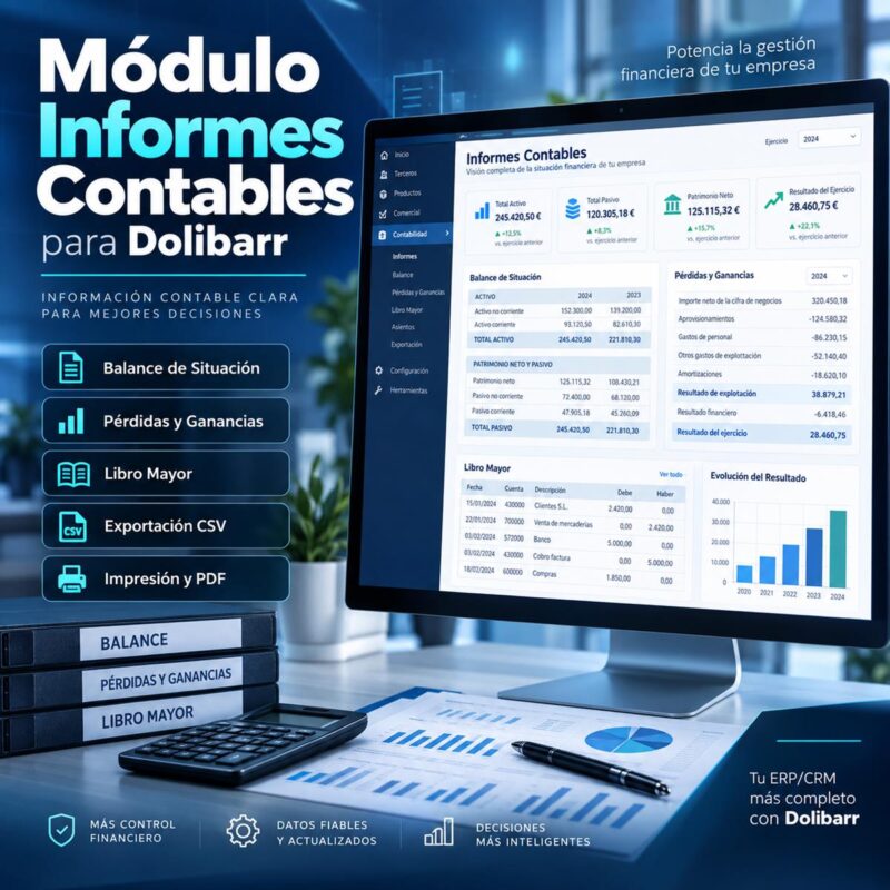 Módulo Informes Contables para Dolibarr: Balance, Pérdidas y Ganancias y Libro Mayor
