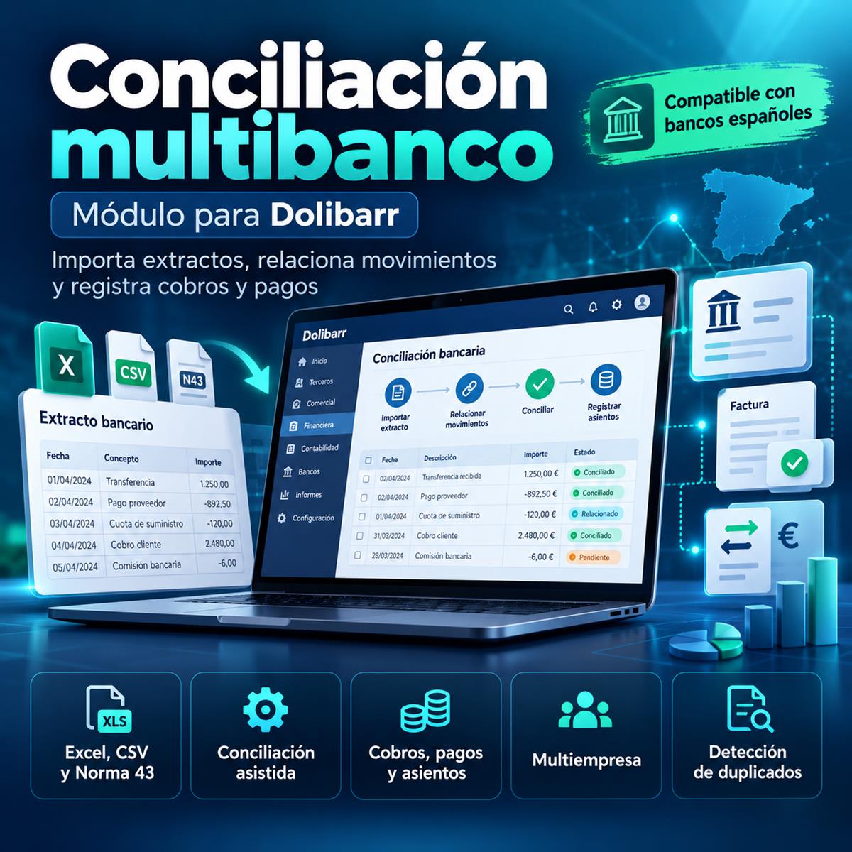 Módulo de Conciliación Bancaria Multibanco para Dolibarr